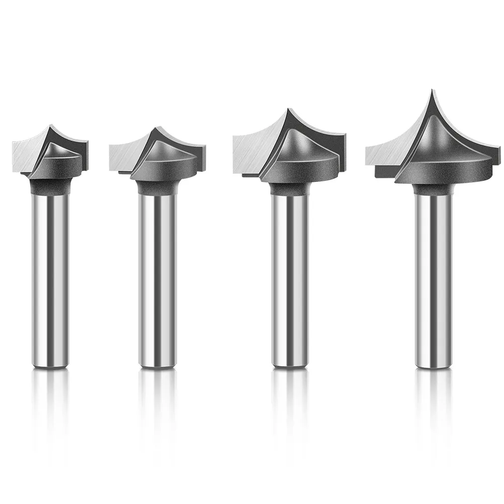 Pointed Engraving & Profiling Router Bit Set – Woodworking Molding, Roundover, and Corner Radius Cutters for Trim Routers